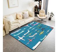 Tappeto 3D Aeroplano Del Fumetto Tappeto Antiscivolo, Domestici Possono Usare Il Divano Del Soggiorno Tappeto Casa Camera Da Letto Comodino Coperta Soggiorno Hotel 160 X 230 Cm /5186106356367