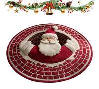 Tappeto 3D Christmas Illusion 100cm, tappetino rotondo antiscivolo | Il tappeto versatile si adatta a soggiorno, camera da letto, cucina o doccia, superficie resistente e facile(B)