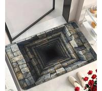 Tappeto 3D con fori 3D, motivo cane ha paura del tappeto 3D, che sembra un buco, tappeto con illusione ottica, antiscivolo, per camera da letto, soggiorno, per decorare o giocare con i tuoi animali