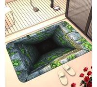 Tappeto 3D con fori 3D, motivo cane ha paura del tappeto 3D, che sembra un buco, tappeto con illusione ottica, antiscivolo, per camera da letto, soggiorno, per decorare o giocare con i tuoi animali