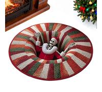 Tappeto 3D Illusione Ottica - Scheletro per la decorazione di interni 3D - Zerbino antiscivolo con motivo teschio visivo | per interni, bagno, camera da, ingresso cucina, stile fattoria, festa