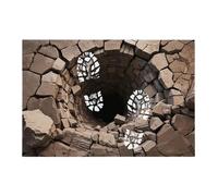 Tappeto 3D Illusions - Antiscivolo | Opaco - Foro Illusion Teppirch - Tappeto lavabile interattivo per bambini famiglia studenti adulti casa interni ufficio camera da nero