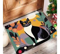 Tappeto - 45 x 75 cmAstratto Carino Zerbino Morbido Per Ingresso E Interno, TPR Fondo Antiscivolo, Facile Da Pulire - Rettangolare - Animali Gatti Tappeto