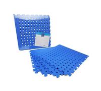 TAPPETO 4PZ PIASTRELLE TAPPETINO EVA AZZURRA PISCINA PALESTRA CASA 50X50CM 01696