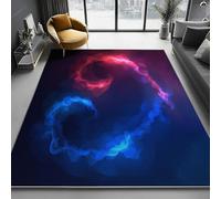 Tappeto 50 X 80 Cm Astratto Amore Luce E Ombra, Tappeto In Flanella Pelo Corto Morbido - Lavabile In Lavatrice, Antiscivolo, Facile Da Pulire - Per Salotto, Camera Da Letto - Blu Rosso