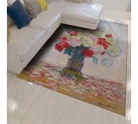 Tappeto 60x90 Tappetino lavabili Modello moderno di metà secolo per cucina d ufficio Zerbino antiscivolo retro Natura morta Fiori a pelo basso Morbido Sottile piccolo Ingresso da