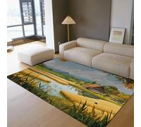 Tappeto 60x90cm artistici Golden Harvest Village Area Nature Design Carpet Antiscivolo Lavabile Sala da pranzo Tappetino Large a pelo basso pieghevole resistente alle d per la degli