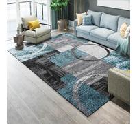 Tappeto 90X150 Nero Blu Tappeto Salotto Moderno,Tappeti Camera Da Letto Antiscivolo,Tappeto Pelo Corto,Tappeto Grande Per La Decorazione Domestica