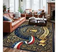 Tappeto a campana, stile patriottico vintage, con nastro e stelle, con retro antiscivolo, per interni, rettangolare, non perde pelo, per soggiorno, camera da letto, decorazione per la casa, 15,2 x