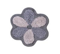 Tappeto A Fiore Casa Bagno Cotone Spugna Morbida Antiscivolo Flower Grigio