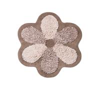 Tappeto A Fiore Casa Bagno Cotone Spugna Morbida Antiscivolo Flower Tortora