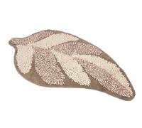 Tappeto A Foglia Casa Bagno Cotone Spugna Morbida Antiscivolo Leaf Tortora