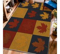 Tappeto a foglia d'acero, autunno rustico quadrato contorno arancione antiscivolo bordo bordo bordo tappeto rettangolare tappeto per la casa tappeto per soggiorno, camera da letto, università