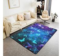 Tappeto a forma di farfalla, per bambini, con galassia e farfalle, per bambini, per soggiorno, camera da letto, 150 x 200 cm