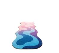 Tappeto a forma di onda Tappeto da comodino irregolare color dopamina