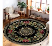 Tappeto a forma di stella di Natale, motivo natalizio con bacche di agrifoglio e bacche di agrifoglio, colore nero, a pelo basso, non perde pelo, per soggiorno, camera da letto, sotto il tavolo