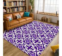 Tappeto a forma di stella, moderno e contemporaneo con croce geometrica, senza viola, antiscivolo, bordo bordato, tappeto rettangolare per la casa, per soggiorno, camera da letto, sotto il letto