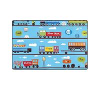 Tappeto a forma di treno in stile cartone animato, per soggiorno e camera da letto, grazioso tappeto con retro antiscivolo, lavabile, in flanella, decorazione per casa e ufficio, 120 x 180 cm