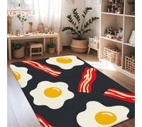 Tappeto a forma di uovo, moderno e giocoso a strisce di pancetta nessuno nero in spugna a pelo basso rettangolare tappeti per pavimento tappeti bordatura tappeti per soggiorno camera da letto sotto il