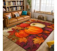 Tappeto a forma di zucca, autunno rustico foglia ghianda Ringraziamento arancione tappeti in schiuma a pelo basso resistente allo sbiadimento tappeto estetico per la casa tappeto estetico per