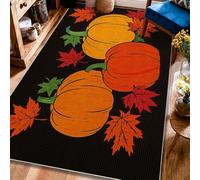 Tappeto a forma di zucca, autunno stagionale foglia d'acero autunno arancione retro antiscivolo morbido rettangolare tappeto antimacchia tappeto per soggiorno camera da letto nuova decorazione per la