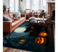 Tappeto a forma di zucca, Halloween gotico carrozza luna Halloween arancione a pelo basso tappeto per interni modello tappeti non spargimento tappeto per soggiorno, camera da letto, corridoio, ufficio
