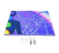 Tappeto a luce nera con design dei sette chakra, tappeto da parete reattivo agli UV, che risplende sotto la luce nera per camera da letto, soggiorno e spazio di meditazione, in mor (230X180 cm/91X71