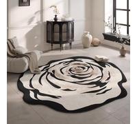 Tappeto a motivi floreali, tappetini antiscivolo con motivi vegetali, tappeto lavabile, tappeti per soggiorno, tappeti orientali vintage per soggiorno e camera da letto(Pattern D,120 x 120 cm)