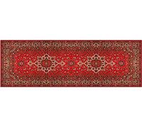 Tappeto a passatoia con ornamenti vintage persiani, rosso beige antiscivolo, 60 x 180 cm, per cucina, camera da letto e soggiorno