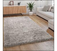 Tappeto A Pelo Alto Morbido Moderno Shaggy Flokati Comodo Universale Grigio