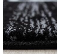 Tappeto a pelo corto design mandra greco, facile da pulire, moderno, lavabile, resistente, durevole, passatoia, nero 80x300 cm, salotto, sala da pranzo, adatto per riscaldamento a pavimento