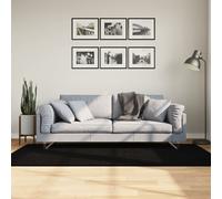 Tappeto a Pelo Corto HUARTE Morbido e Lavabile Nero 100x200cm