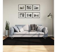 Tappeto a Pelo Corto HUARTE Morbido e Lavabile Nero 140x200cm