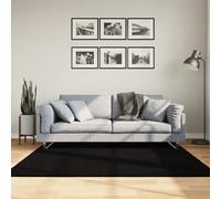 Tappeto a Pelo Corto HUARTE Morbido e Lavabile Nero 160x160cm