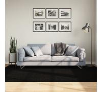 Tappeto a Pelo Corto HUARTE Morbido e Lavabile Nero 160x230cm