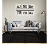 Tappeto a Pelo Corto HUARTE Morbido e Lavabile Nero 200x200cm