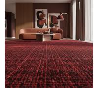 Tappeto a pelo corto monocolore uni facile da pulire lavabile cotone-chenille rosso 200x290 cm soggiorno camera da letto antiscivolo controllato per sostanze nocive bordo finito corridoio sala da