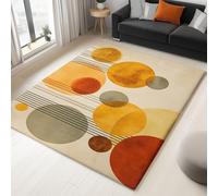 Tappeto a Pelo Corto, Morbido e Soffice - 120 x 170 cm, Tappeti con Motivo Stampato Astratto Artistico Linee, Tappetino Terra D'Ombra Chiara Decorativo per Soggiorno, Camera