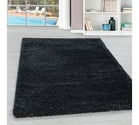 Tappeto a pelo lungo per soggiorno monocolore, camera da letto, sala da pranzo, morbido e soffice, facile manutenzione Misurare: 120 x 170 cm Colore: Anthracite