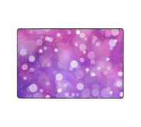 Tappeto a pois galassia, per soggiorno, camera da letto, rosa, viola, lucido, con retro antiscivolo, lavabile, in flanella, decorativo, per casa e ufficio, 60 x 90 cm