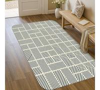 Tappeto a righe, linee geometriche moderne contemporanee beige a pelo basso in spugna zerbino tiro tappeto bordo bordo ingresso bagno lavanderia comodino decorazione 7,6 x 15,2 m