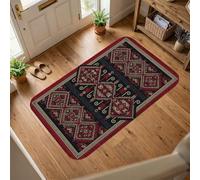 Tappeto a rombi, tradizionale bohémien, geometrico, nessuno rosso, antiscivolo, rettangolare, per pavimento, soggiorno, camera da letto, sotto il tavolo, decorazione per sala da pranzo, 15 x 18 cm