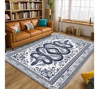 Tappeto a serpente, elegante classico bordo floreale N/A blu navy antiscivolo per interni rettangolare tappeto non perde pelo, tappeto per soggiorno, camera da letto, sotto il letto, appartamento