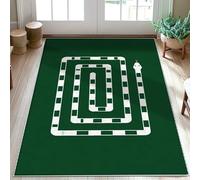 Tappeto a serpente, giocoso moderno scacchiera sentiero nessuno verde a pelo basso zerbino tiro tappeto bordo bordo bordo bagno lavanderia cucina ingresso decorazione 7,6 x 1,5 m