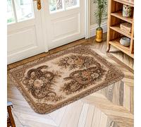 Tappeto a serpente, vintage classico rosa floreale N/a marrone a pelo basso spugna morbido zerbino tiro tappeto antimacchia bagno ingresso cucina comodino decorazione 5 'x 3'