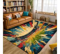 Tappeto a spruzzi, linea curva astratta moderna nessuno blu a pelo basso spugna a pelo basso per pavimento di casa tappeto stampa tappeto tappeto per soggiorno camera da letto sotto il letto