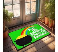 Tappeto a strati con portico anteriore Chase The Rainbow: Pot Of Gold Adventure! Zerbino per porte per casa camper decorativo (50 x 80 cm)