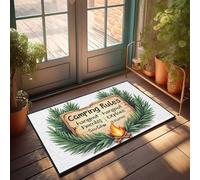Tappeto a strati con veranda anteriore, racconti di falò: una guida per divertenti avventure in campeggio con gli amici, zerbino per la decorazione della casa e del camper (40 x 60 cm)