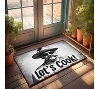 Tappeto a strati per veranda anteriore Let's Cook! - Vintage Western Chef Poster zerbino porte per casa camper decorazione (65 x 90 cm)