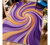 Tappeto a vortice, linea moderna astratta con onde nessuno viola con retro antiscivolo, resistente allo sbiadimento, tappeto estetico per la casa, soggiorno, camera da letto, aula e appartamento